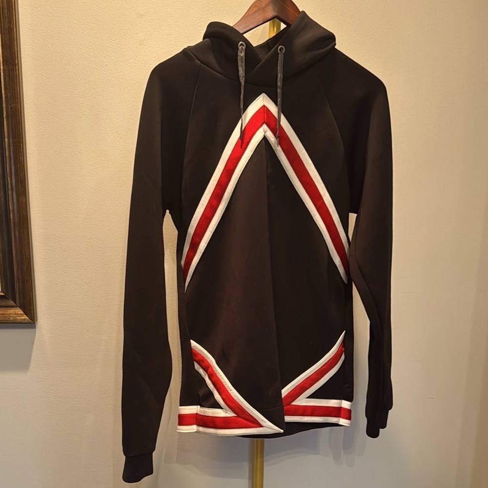 Nike Jordan flight tech Black Hoodie with Red and White Chevron Design EUC M